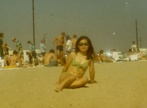 Mom on California beach, 1970